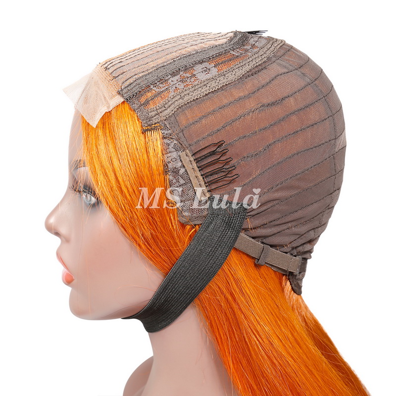Orange Ginger Color Straight T Part BOB Lace Wig - 图片 8